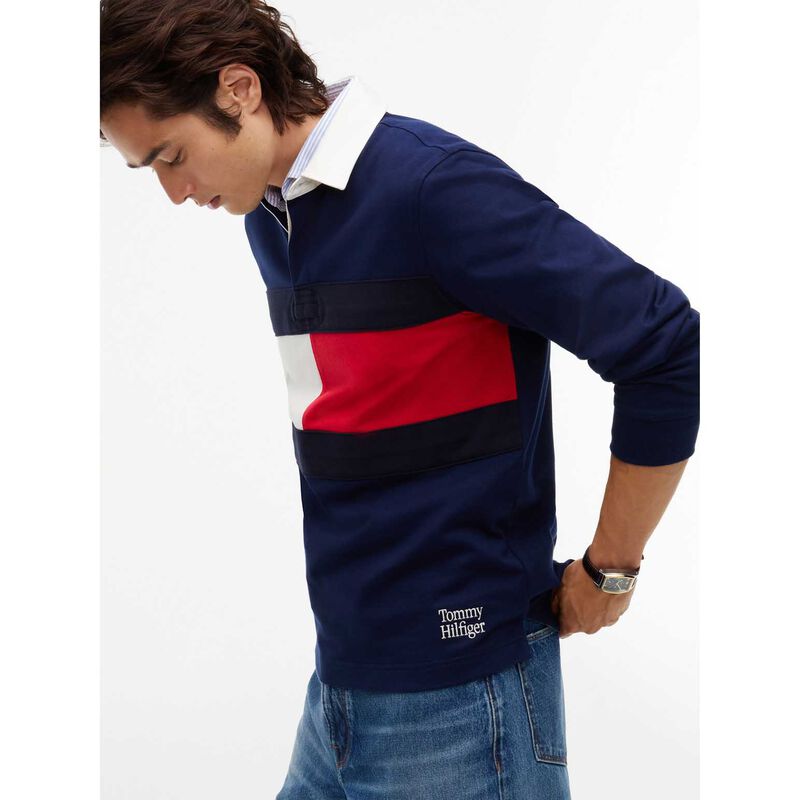 Tommy Hilfiger Colour-Blocked Flag Rugby Sweatshirt image number 2